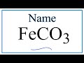 Naming and Charges of Iron Compounds