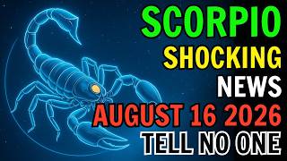 SCORPIO SHOCKING NEWS TELL NO ONE HOROSCOPE FOR TODAY AUGUST 16 2026