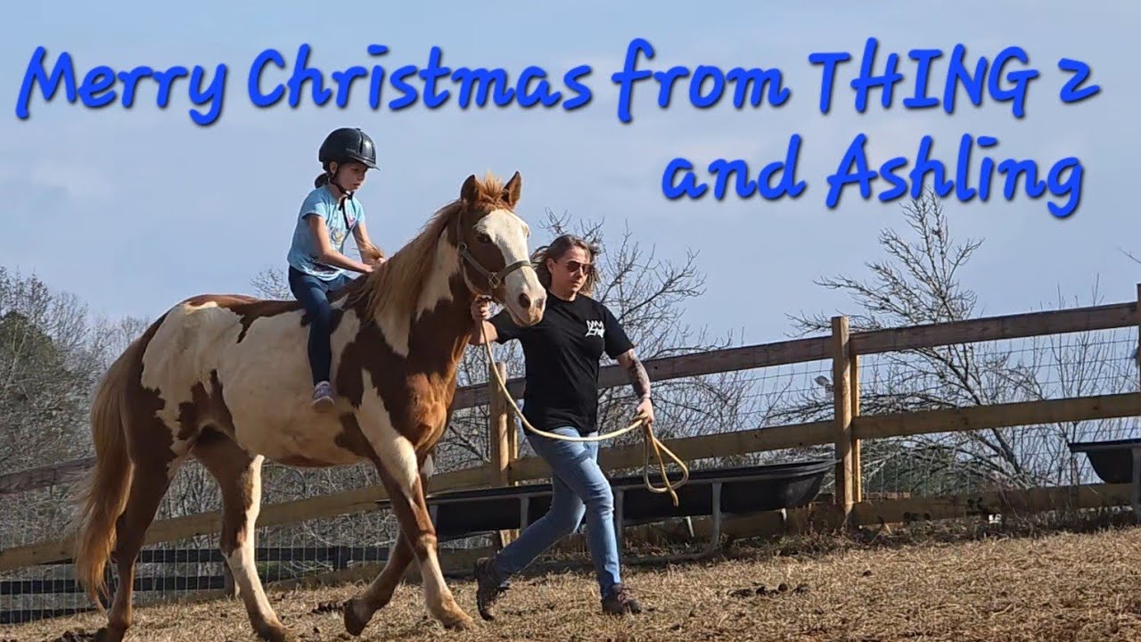 Thing 2 rode her HEART HORSE, Ashling, on Christmas eve.