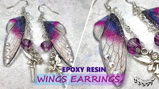 ~JustHandmade~ How to make epoxy resin fairy / dragonfly wings  earrings  tutorial / DIY