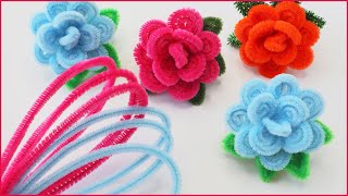 Rose in 5 minutes! Rose of Chenille Stems. Flower Ring