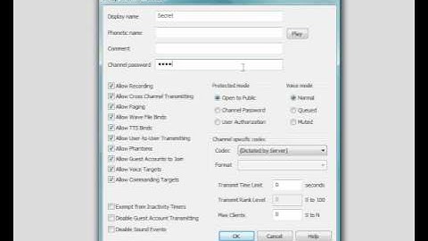 UGT Servers - How to make a channel on ventrilo with a password