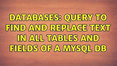 Databases: Query to find and replace text in all tables and fields of a mysql db
