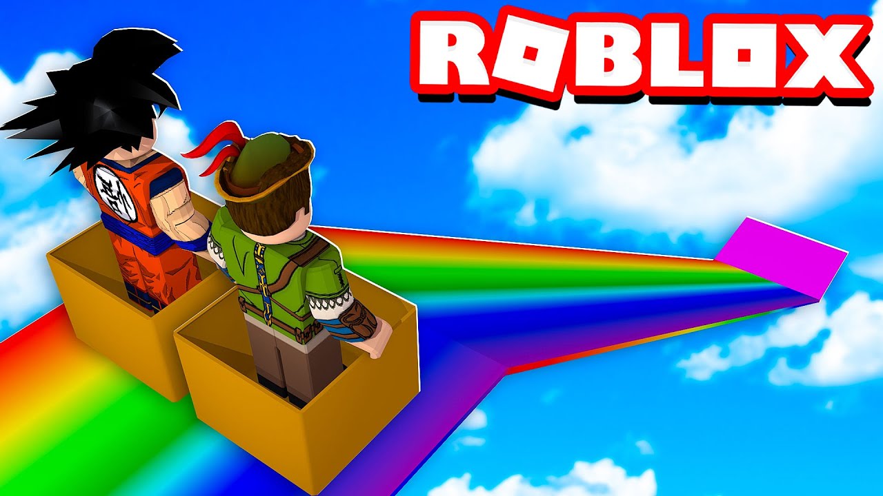 TENTE SOBREVIVER NO ROBLOX DESCENDO UM ESCORREGADOR GIGANTE COM