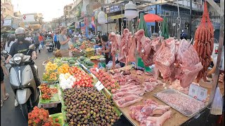 Popular Phnom Penh Food Market Tour in the Evening - Delicious Fresh Fruit, Vegetables, Meat & More