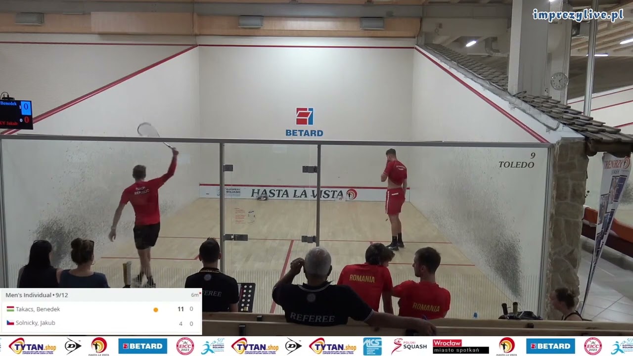 Benedek Takacs 🇭🇺 - 🇨🇿 Jakub Solnicky - ESF European Individual Closed Squash Championship 2023