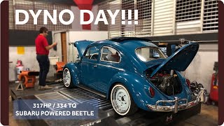 1963 VW Beetle Subaru Swapped Dyno Run 300hp+
