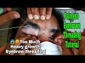 Thik to thin eyebrows threading tutorial for beginners, Perfect shape of eyebrows threading tutorial