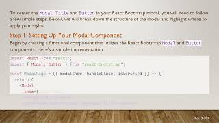Centering the Modal Title and Button in React Bootstrap