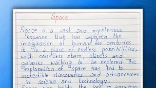 Write A Short Essay On Space Essay