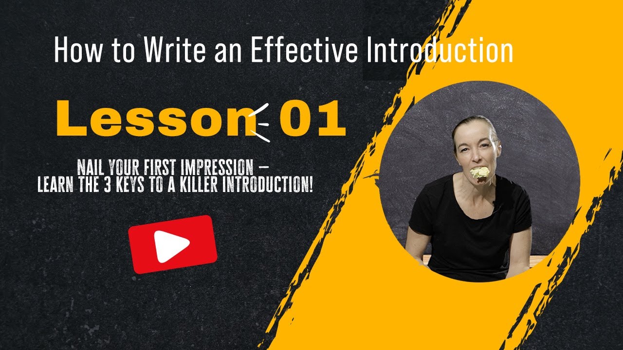 Lesson 01 How to Write an Effective Introduction - YouTube