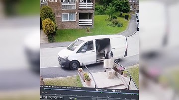 Delivery Driver Throws Parcels Down Steps