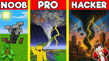 TORNADO Build Battle In Minecraft - NOOB VS PRO CHALLENGE - Maizen Mizen Mazien Parody