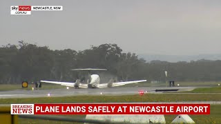 Plane with failed landing gear makes ‘flawless landing’ at Newcastle Airport