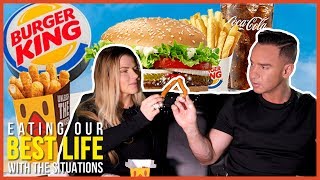 Honest Impossible Whopper Review: Burger King Cheat Day | EATING OUR BEST LIFE