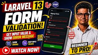 Laravel 13 Form Validation Tutorial in Hindi | Get input Value |Easy Validation Example Step by Step
