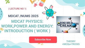 MDCAT Physics Lecture 1: Work, Power & Energy – Introduction to Work-Mdcat| Uhs| Etea |Nums|Duhs
