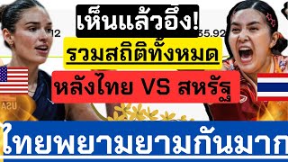 ผลสถิติสุดต๊าช!! ไทย VS สหรัฐ หลังดวลเดือด ไทยพยามกันมาก ซึ้งเลย!!