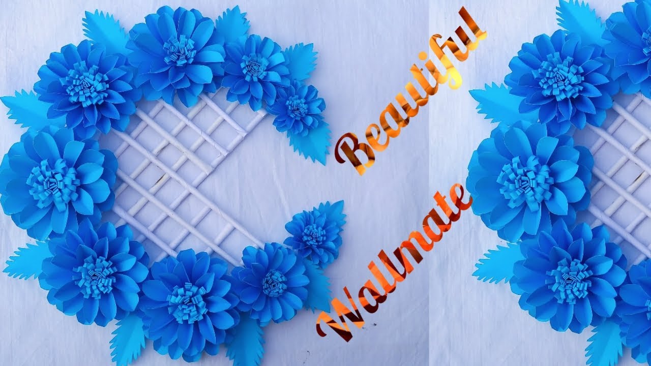 A..... Wallmate paper flower,,,,,house decoration idea,,, YouTube