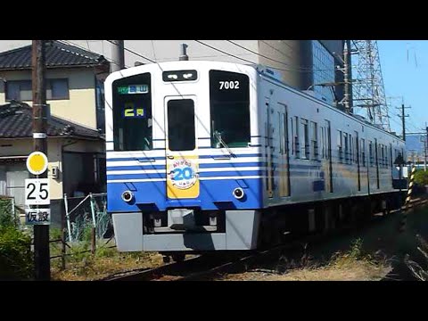 えちぜん鉄道 警笛(空笛)あり MC7000形 観音町駅付近通過(元・JR東海119系)