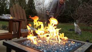 Home made propane fire pit wood burning fire pit from Lowe