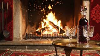 Ultimate Romantic Ambience | Fireplace, Red Wine and Soft Fire Crackling screenshot 3