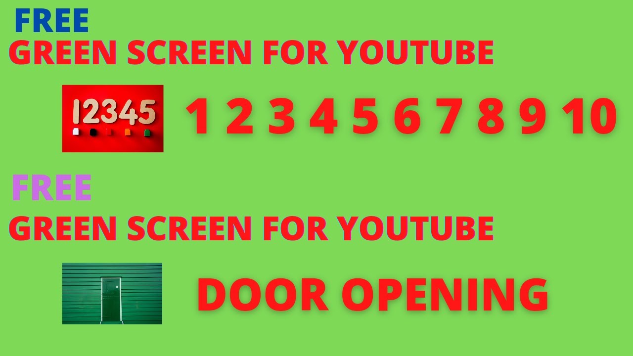 YouTube channel green screen no copyright | Chroma key | top green ...