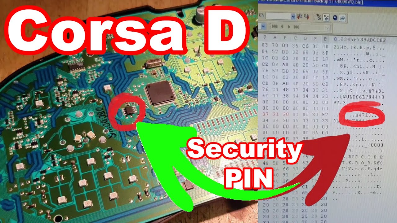 Corsa D security Pin from cluster EEPROM. - YouTube