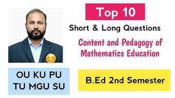 Top 10 korte en lange vragen Inhoud en pedagogiek van wiskundeonderwijs B.Ed 2e semester II Semester