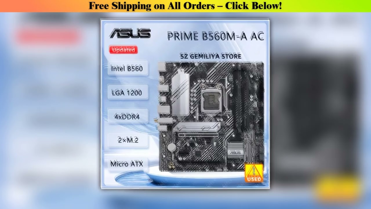 ASUS PRIME B560M-A AC Motherboard Intel B560 LGA 1200 DDR4 128GB support Core i3-10100 i5-11400