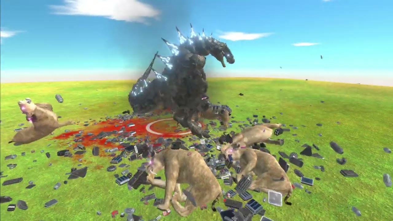 Godzilla vs Pack of Cybertooth - Animal Revolt Battle Simulator