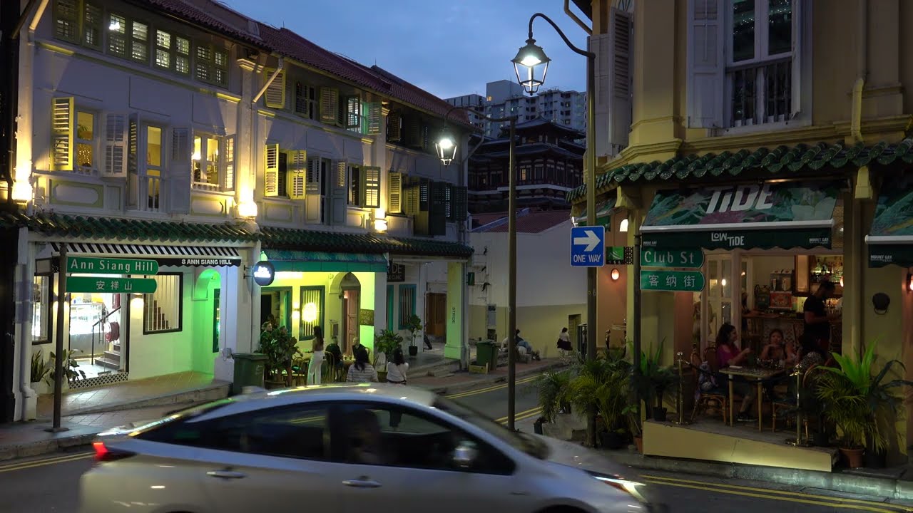 [4K]Club Street |Chinatown Singapore at night