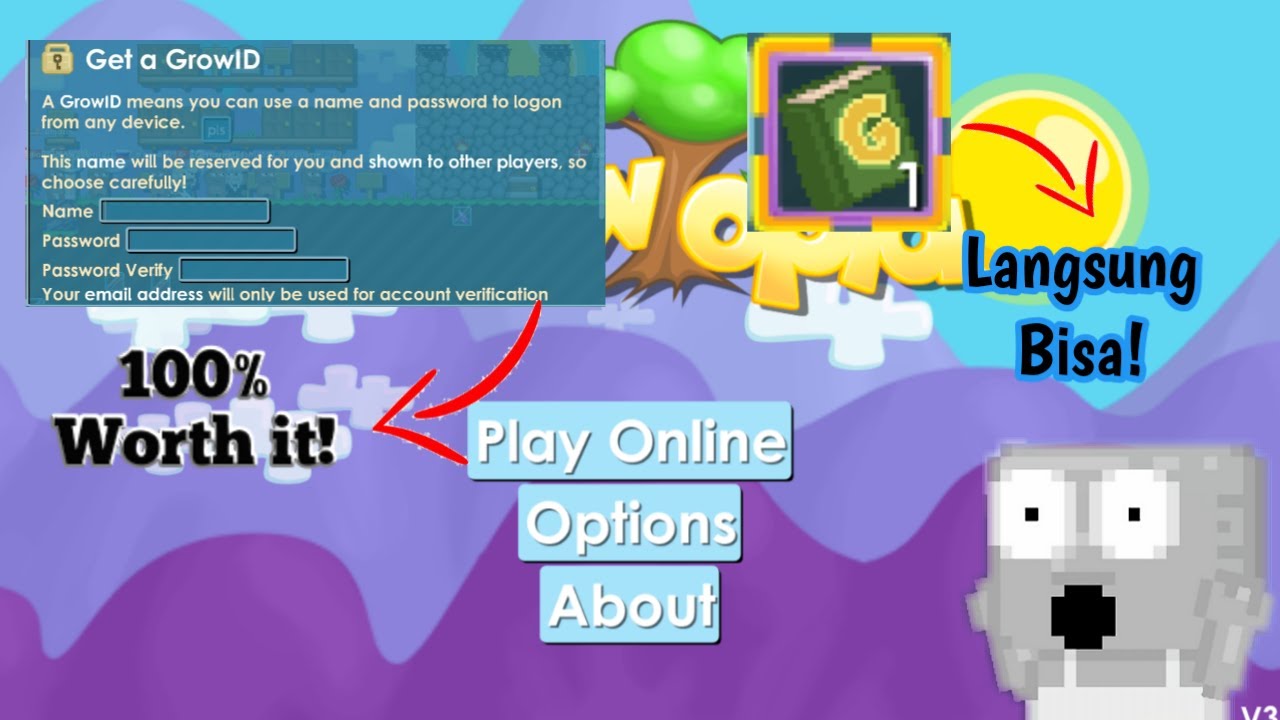 Tutorial Cara Membuat akun Growtopia+ Menyelesaikan Tutorial Cara Membuat akun Growtopia+ Menyelesaikan