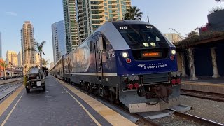 Amtrak Pacific Surfliner Trains with Extra Long Consists Around San Diego, California | August 2022
