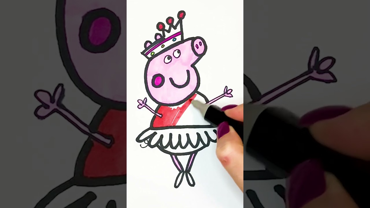 Painting Peppa Pig dances ballet 🐷👗🐷