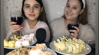 АСМР Итинг Роллы Суши мукбанг 🍣 ASMR EATING ROLLS SUSHI MUKBANG