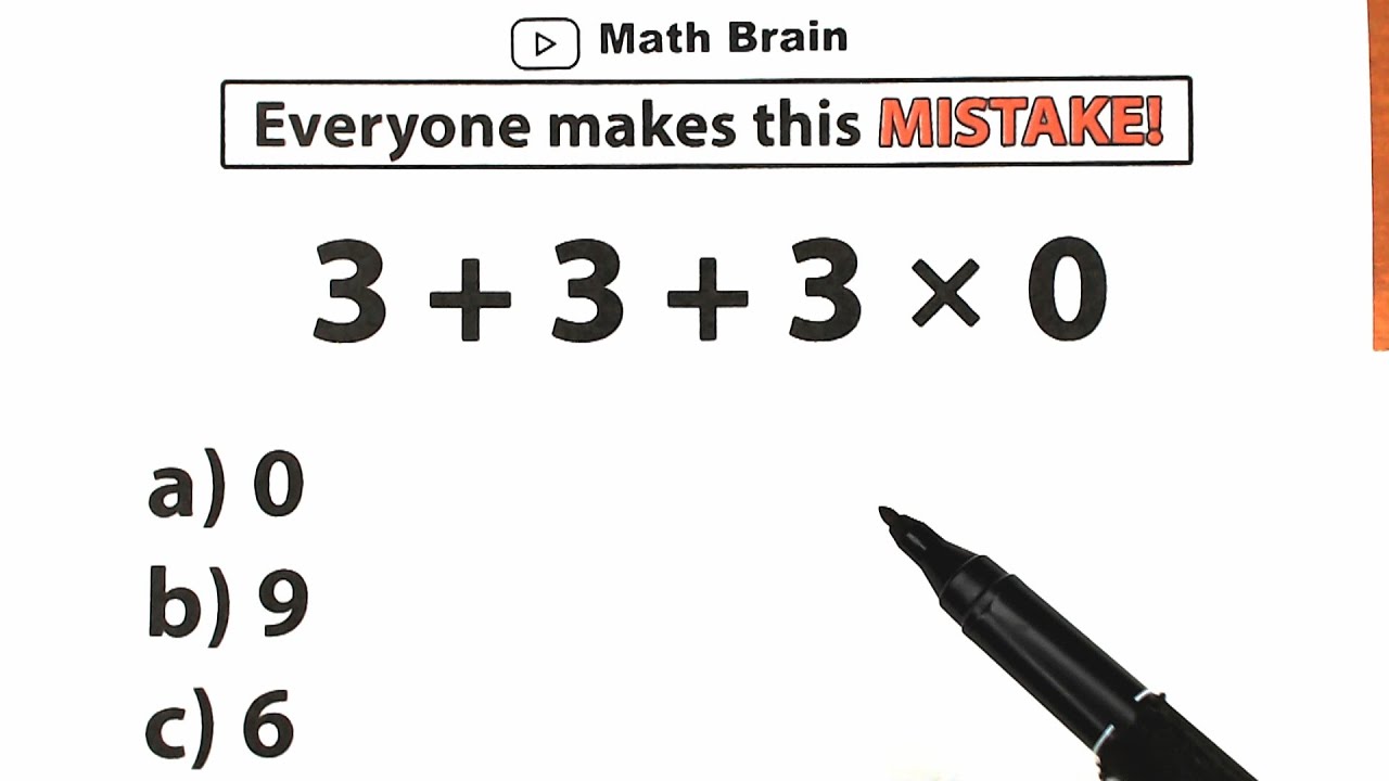 3 + 3 + 3 × 0 = ? Everyone makes this Mistake❗Be Careful ⚠️