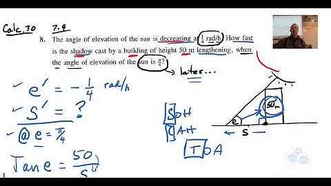 Calculus 30 7.4 Related Rates Using Trig (#8) Homework