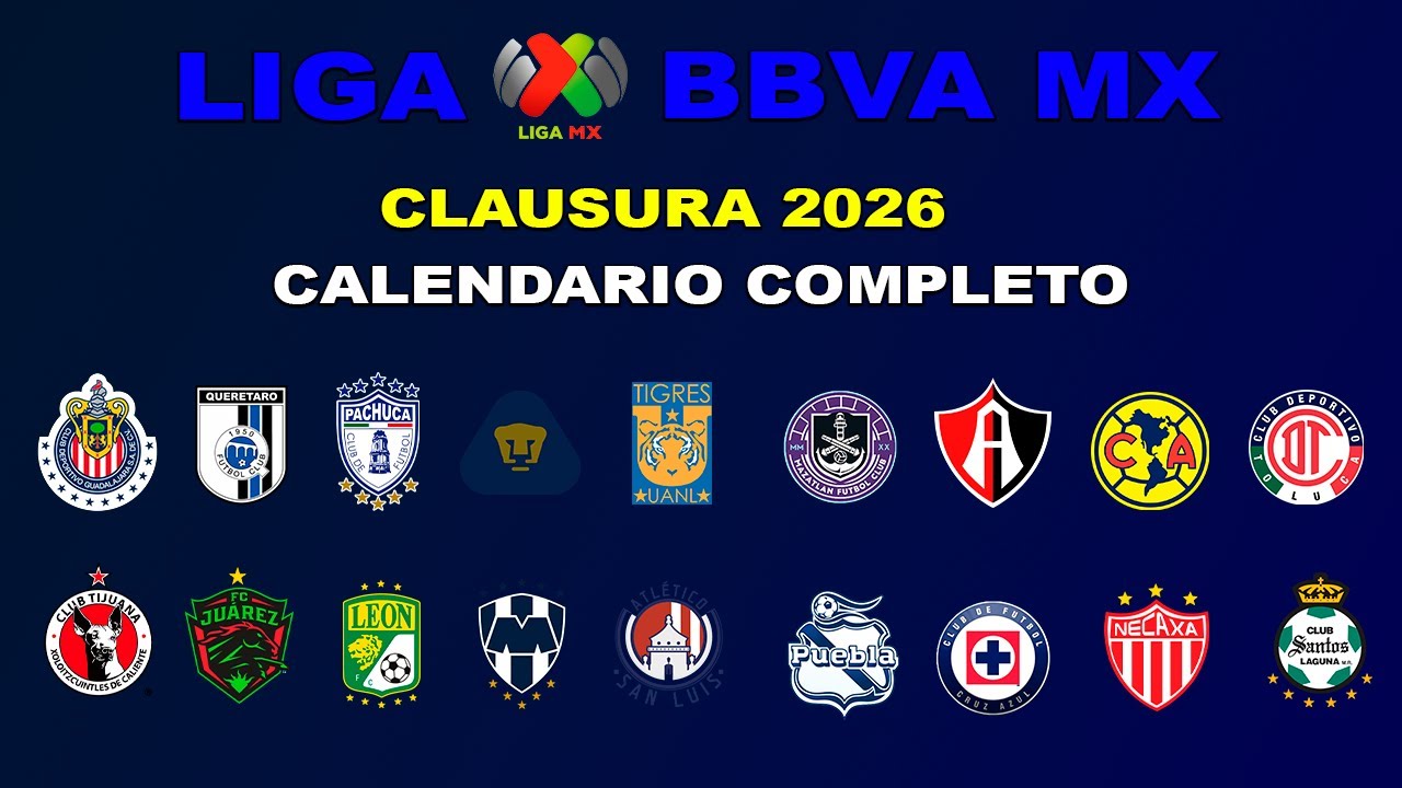 ESTE ES EL CALENDARIO COMPLETO Y CONFIRMADO PARA LIGA MX CLAUSURA 2026 ...