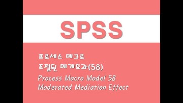 SPSS를 활용한 프로세스 매크로 - (11) 조절된 매개효과(58) Process Macro Model 58/Moderated Mediation Effect