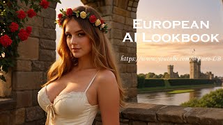 [4K] Ai Art European Lookbook Model Video-Royal Windsor Castle