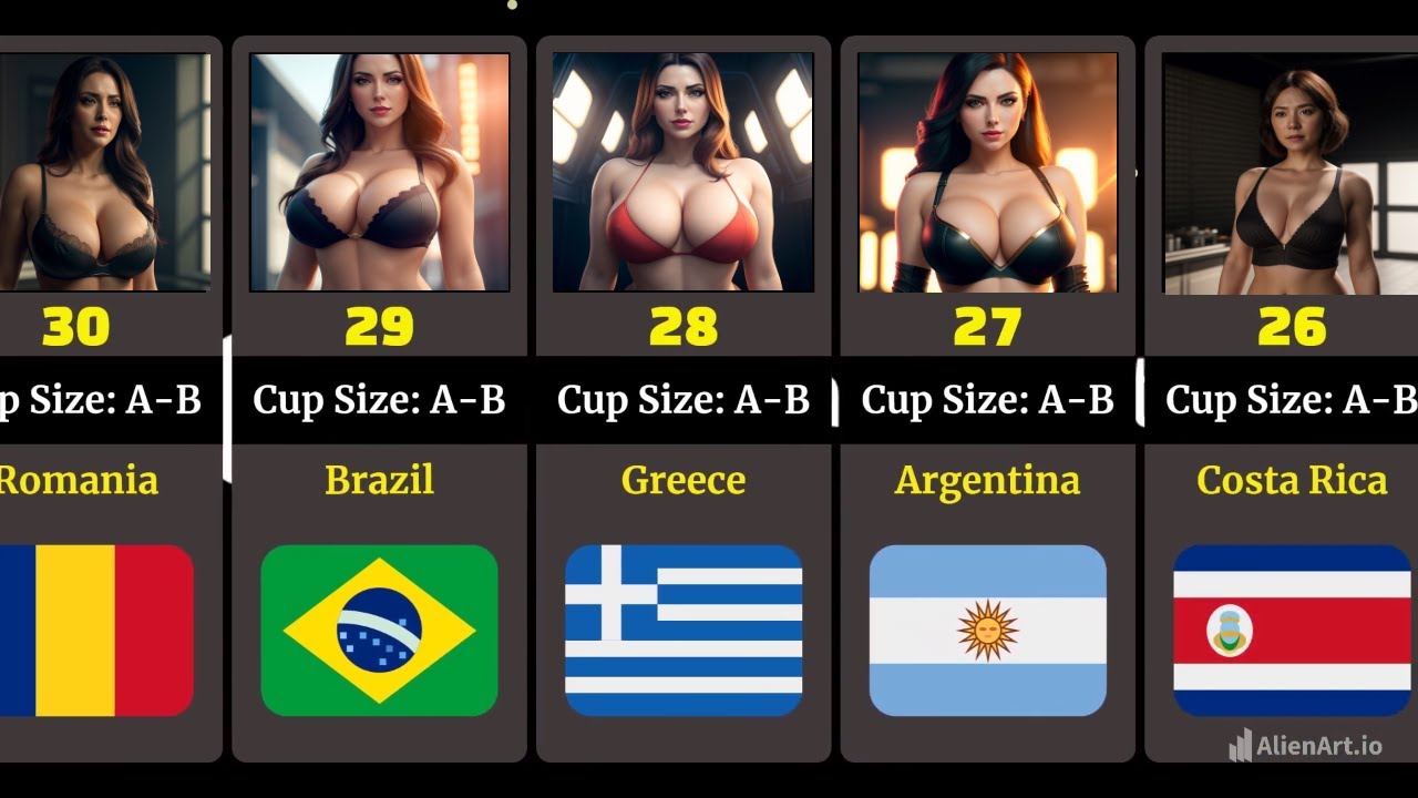 Comparison: Average Women BREAST Size by Country 