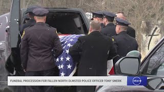 Funeral procession, service held for fallen North Olmsted police officer