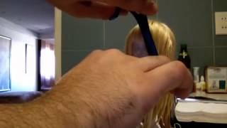 Doll tutorial by Carlos how to cut oval shaped bangs