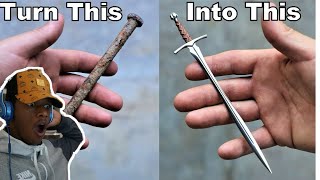 Turning a Large Rusty Nail into a Beautiful little Sword