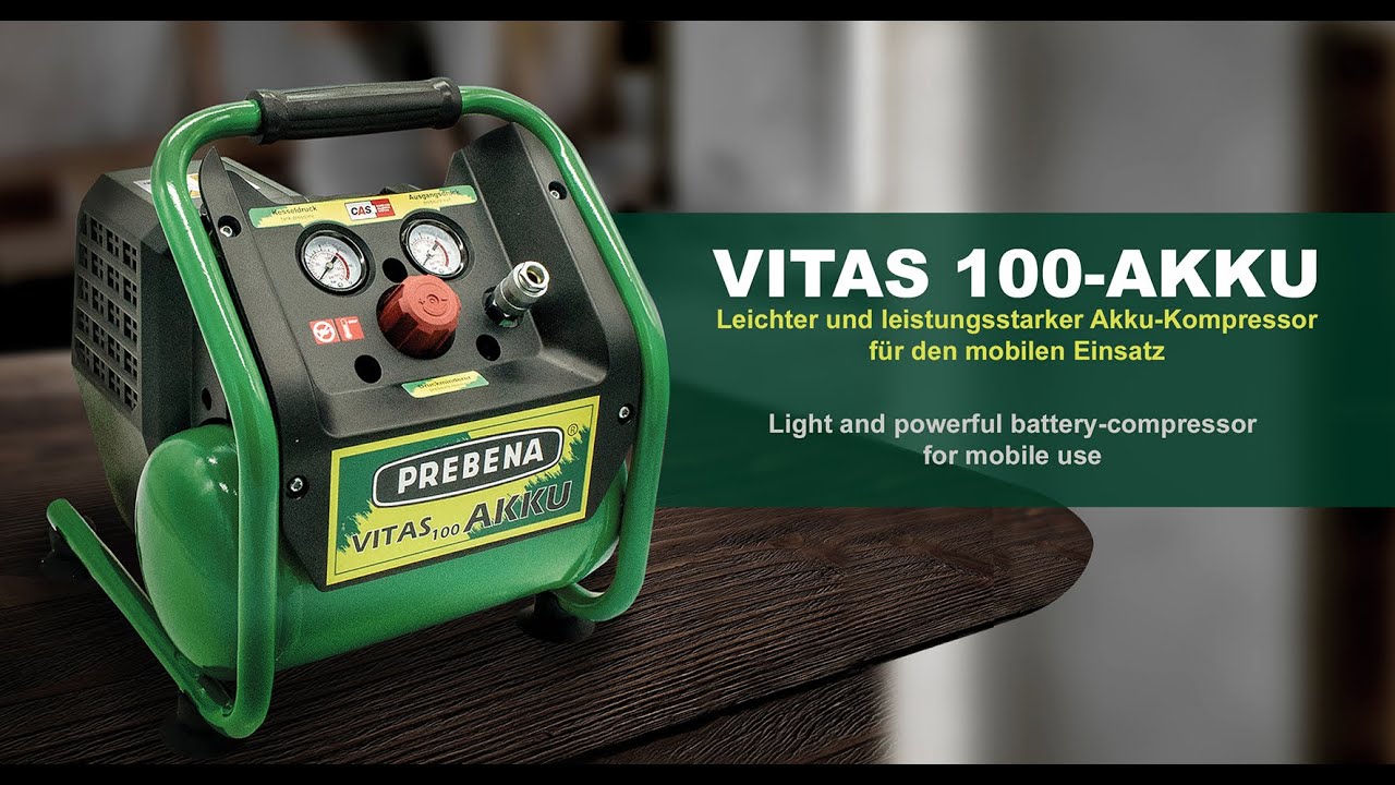 Prebena VITAS 100-AKKU Kompressor 18 V 5 l 8 bar CAS Brushless Solo - ohne  Akku, ohne Ladegerät