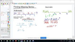 Finding Missing values in Arithmetic and Geometric Sequence