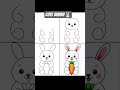 cute rabbit 🐇 with carrot 🥕 drawing step by step #art #drawing #draw