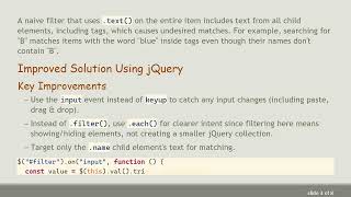 How to Filter Elements More Precisely in JavaScript and jQuery