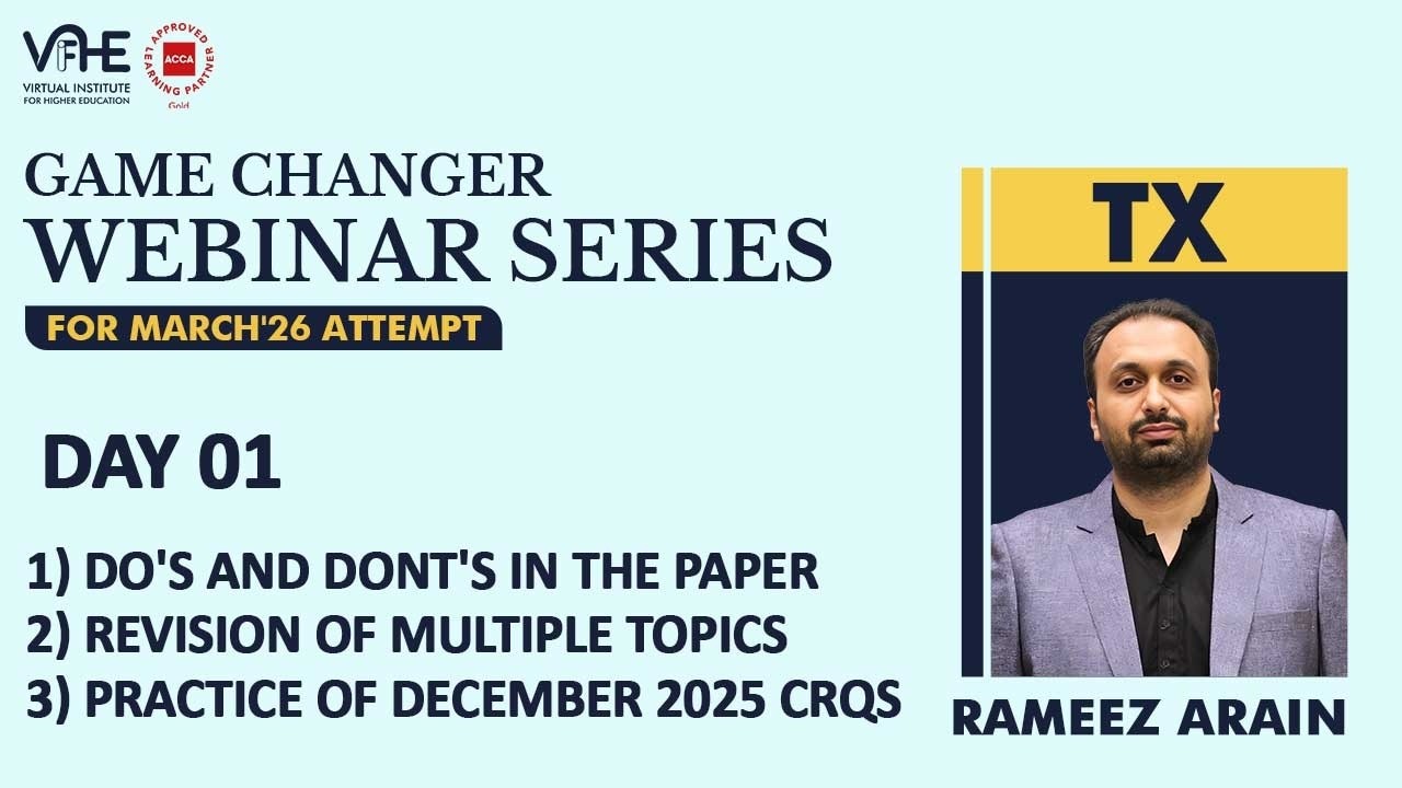 ACCA TX U | Day 1 | Game Changer Webinar Series For March 26